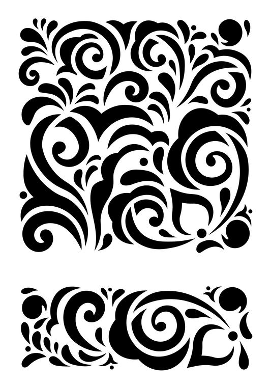 Abstract Rose Splash | Reusable Low-Adhesive Stencil | Blue Vinyl Material for Cardmaking, Canvas, Paper, Interior Decor, Layering | Made in the UK