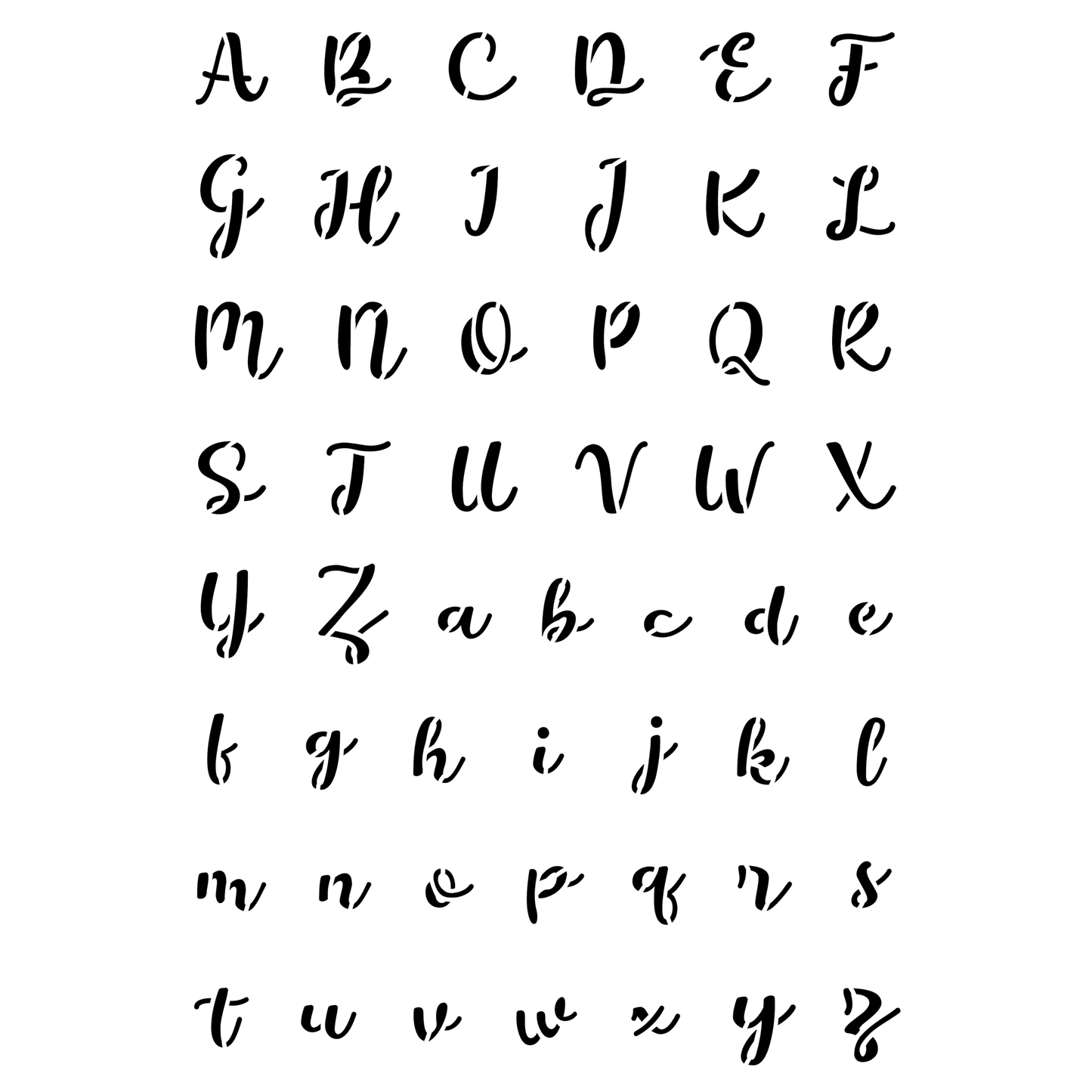 Reusable Stencil - Professional Quality - Alphabet - Fun Script - Made in the UK - Low Adhesive - Blue Vinyl Material for Cardmaking, Canvas, Paper, Interior Decor, Layering