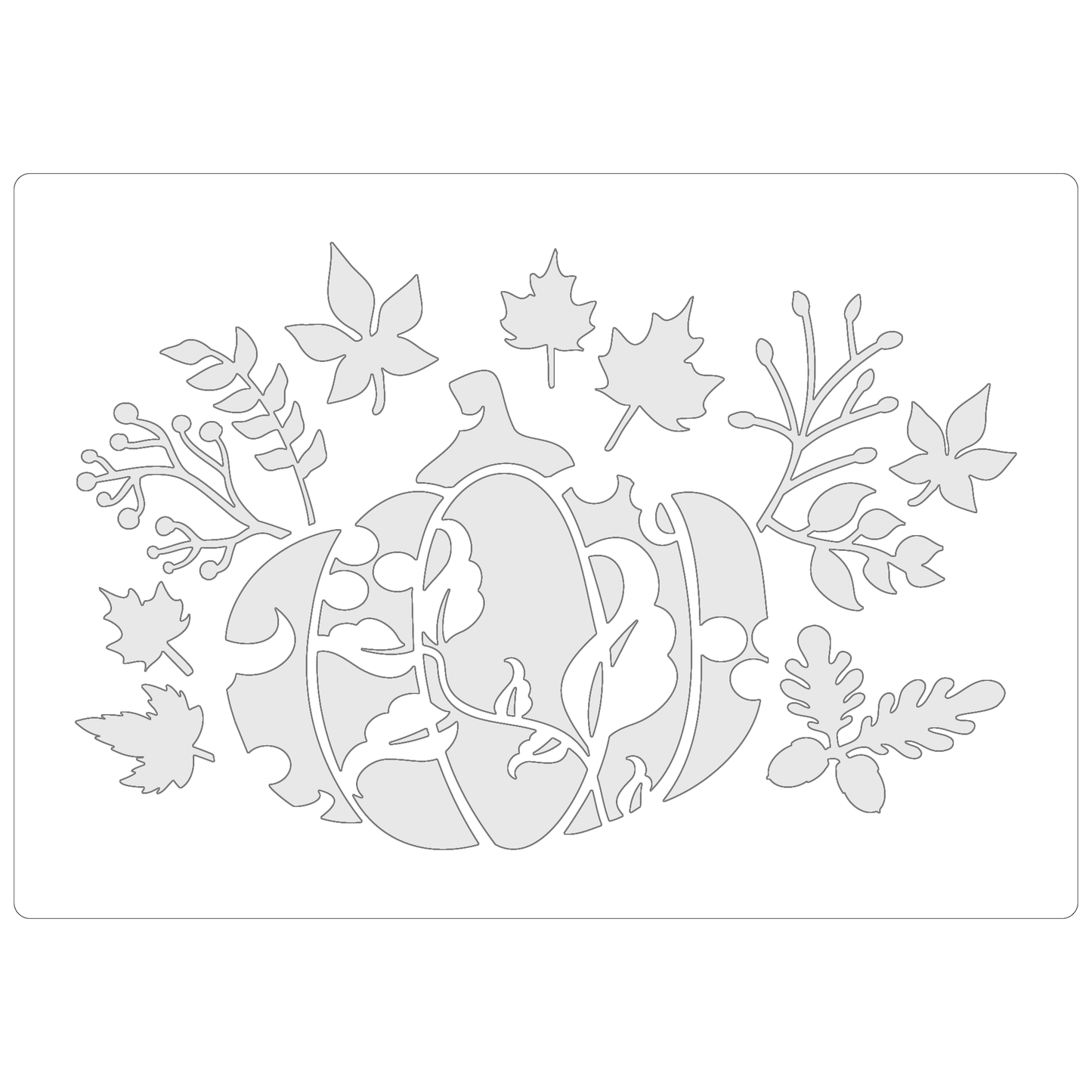 Reusable Stencil - Professional Quality - Autumn Pumpkin - Made in the UK - Food Safe Non Adhesive - White Laser Cut PET Material for Cakes, Cookies, Coffees, Serving Plates