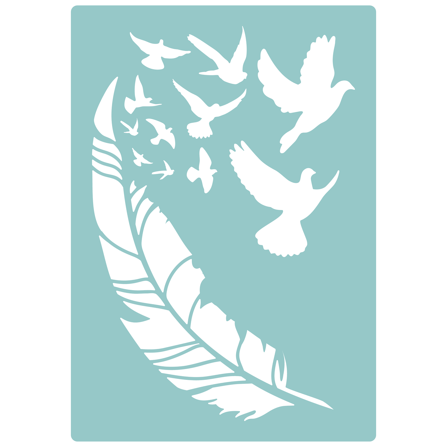 Reusable Stencil - Professional Quality - Birds Of A Feather - Made in the UK - Low Adhesive - Blue Vinyl Material for Cardmaking, Canvas, Paper, Interior Decor, Layering