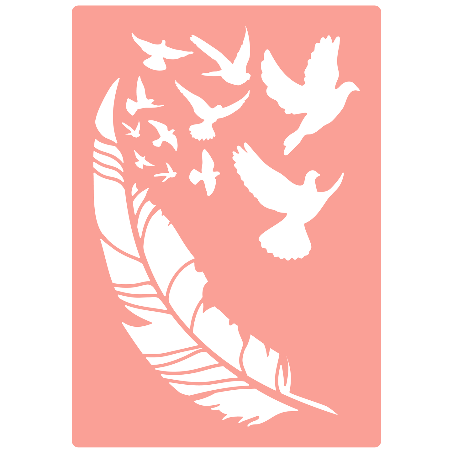 Reusable Stencil - Professional Quality - Birds Of A Feather - Made in the UK - High Adhesive - Pink Vinyl Material for Glass, Mirrors, Bottles, Tiles, Wood