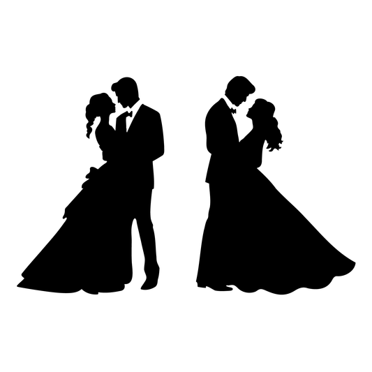 Reusable Stencil - Professional Quality - Bride & Groom #1 - Made in the UK - High Adhesive - Pink Vinyl Material for Glass, Mirrors, Bottles, Tiles, Wood