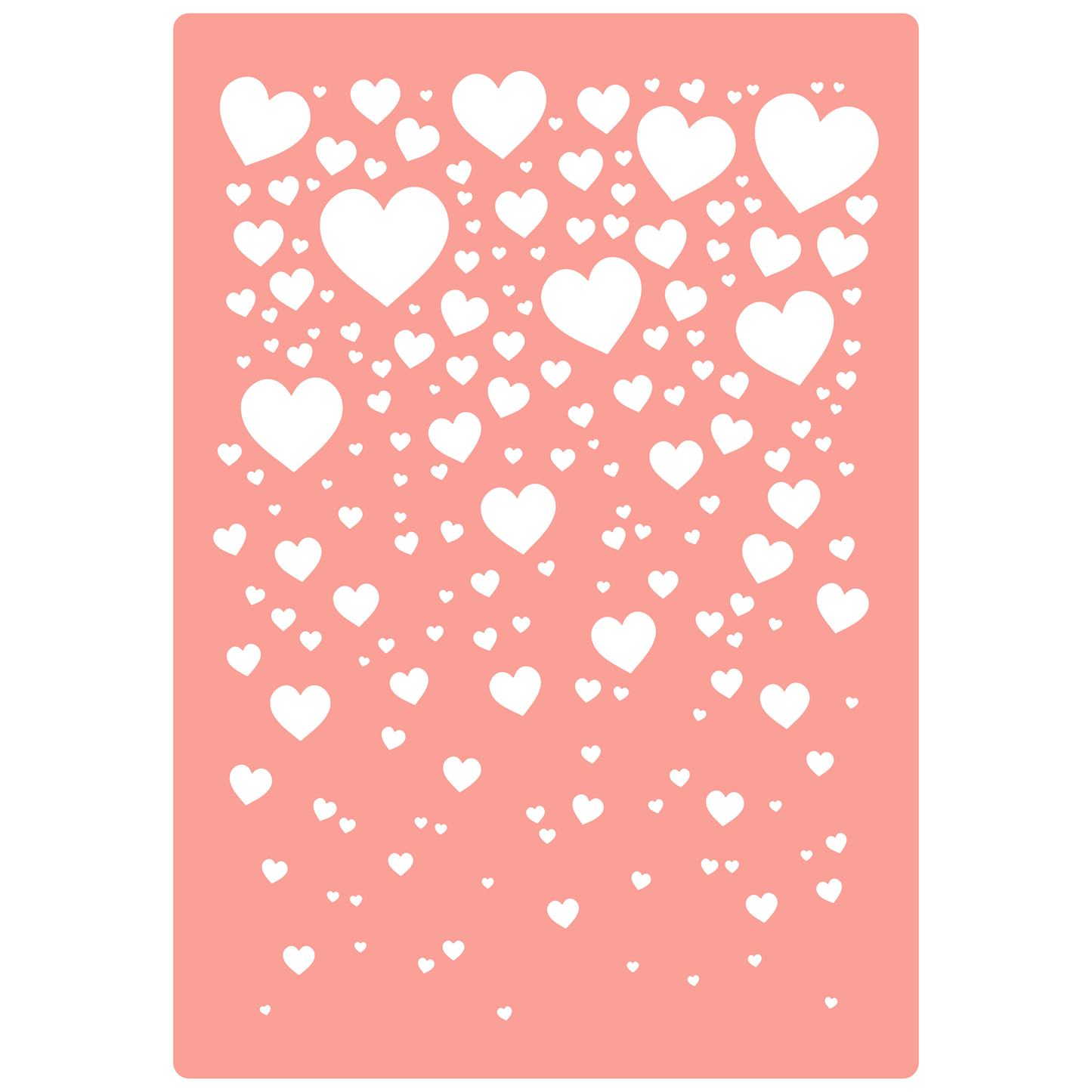 Reusable Stencil - Professional Quality - Bubbly Hearts - Made in the UK - High Adhesive - Pink Vinyl Material for Glass, Mirrors, Bottles, Tiles, Wood