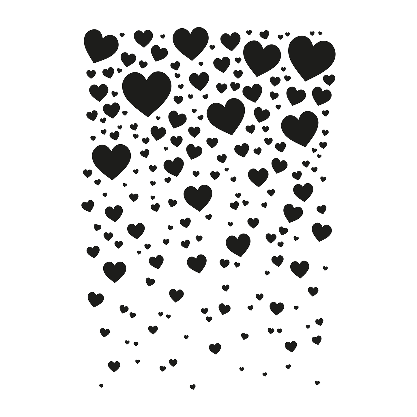 Reusable Stencil - Professional Quality - Bubbly Hearts - Made in the UK - High Adhesive - Pink Vinyl Material for Glass, Mirrors, Bottles, Tiles, Wood