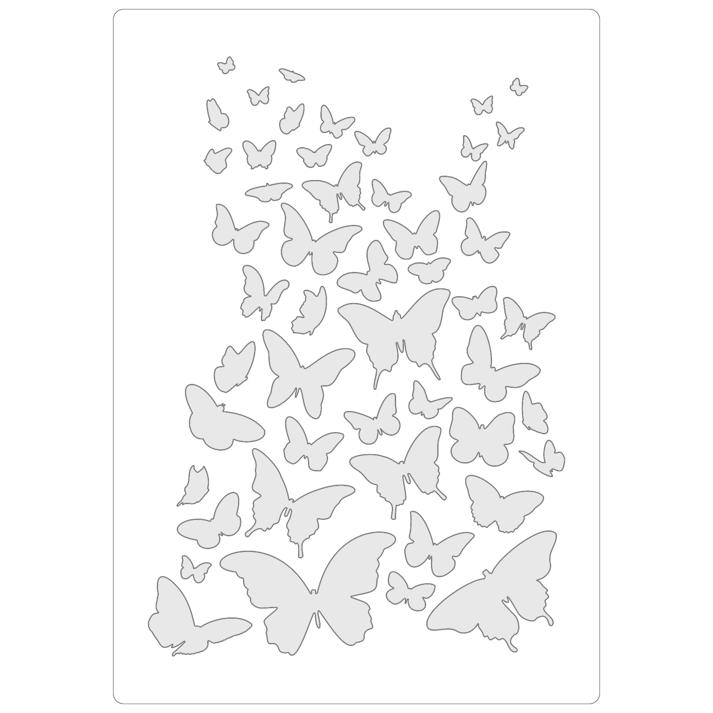 Reusable Stencil - Professional Quality - Butterflies Everywhere - Made in the UK - Food Safe Non Adhesive - White Laser Cut PET Material for Cakes, Cookies, Coffees, Serving Plates