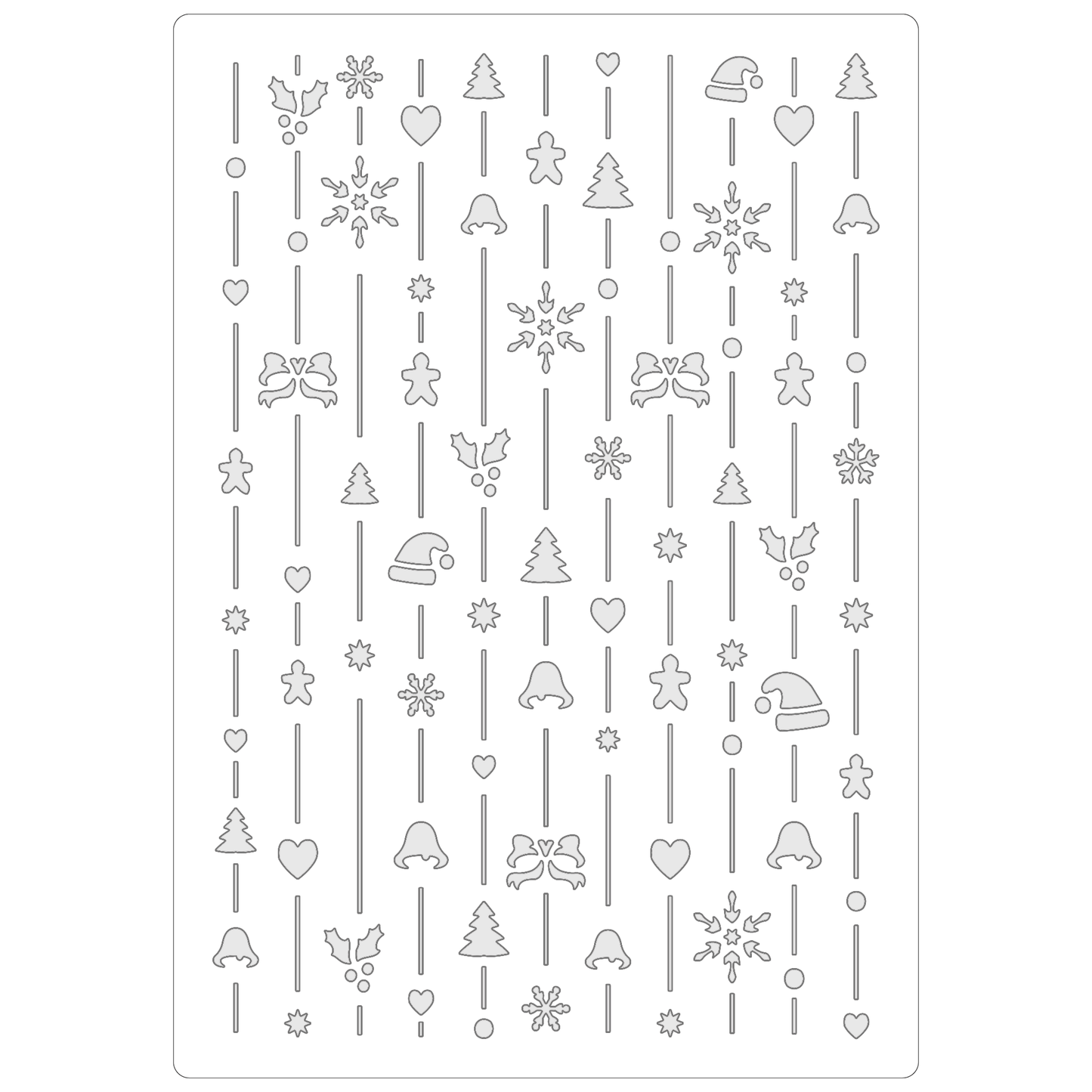 Reusable Stencil - Professional Quality - Christmas Background - Made in the UK - Food Safe Non Adhesive - White Laser Cut PET Material for Cakes, Cookies, Coffees, Serving Plates