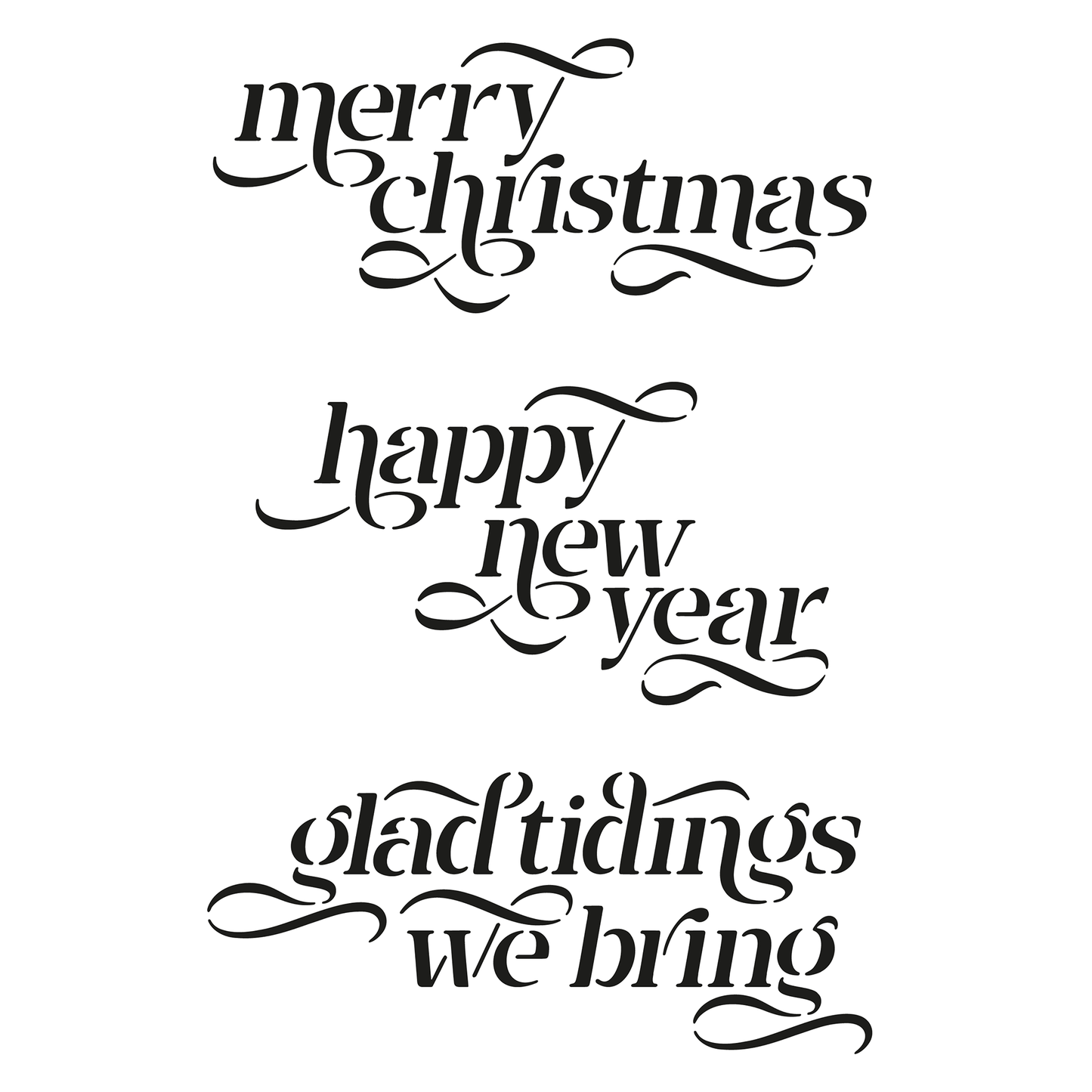 Reusable Stencil - Professional Quality - Christmas Greetings #1 - Made in the UK - High Adhesive - Pink Vinyl Material for Glass, Mirrors, Bottles, Tiles, Wood