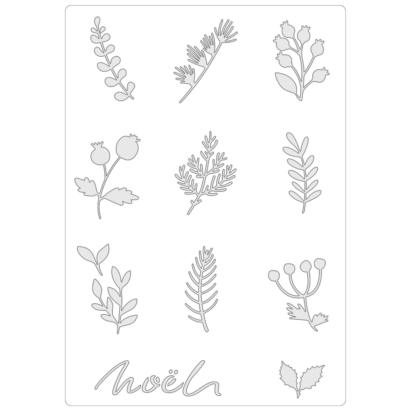 Reusable Stencil - Professional Quality - Christmas Tiles #2 - Made in the UK - Food Safe Non Adhesive - White Laser Cut PET Material for Cakes, Cookies, Coffees, Serving Plates
