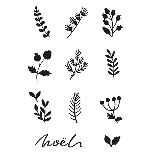 Reusable Stencil - Professional Quality - Christmas Tiles #2 - Made in the UK - Food Safe Non Adhesive - White Laser Cut PET Material for Cakes, Cookies, Coffees, Serving Plates