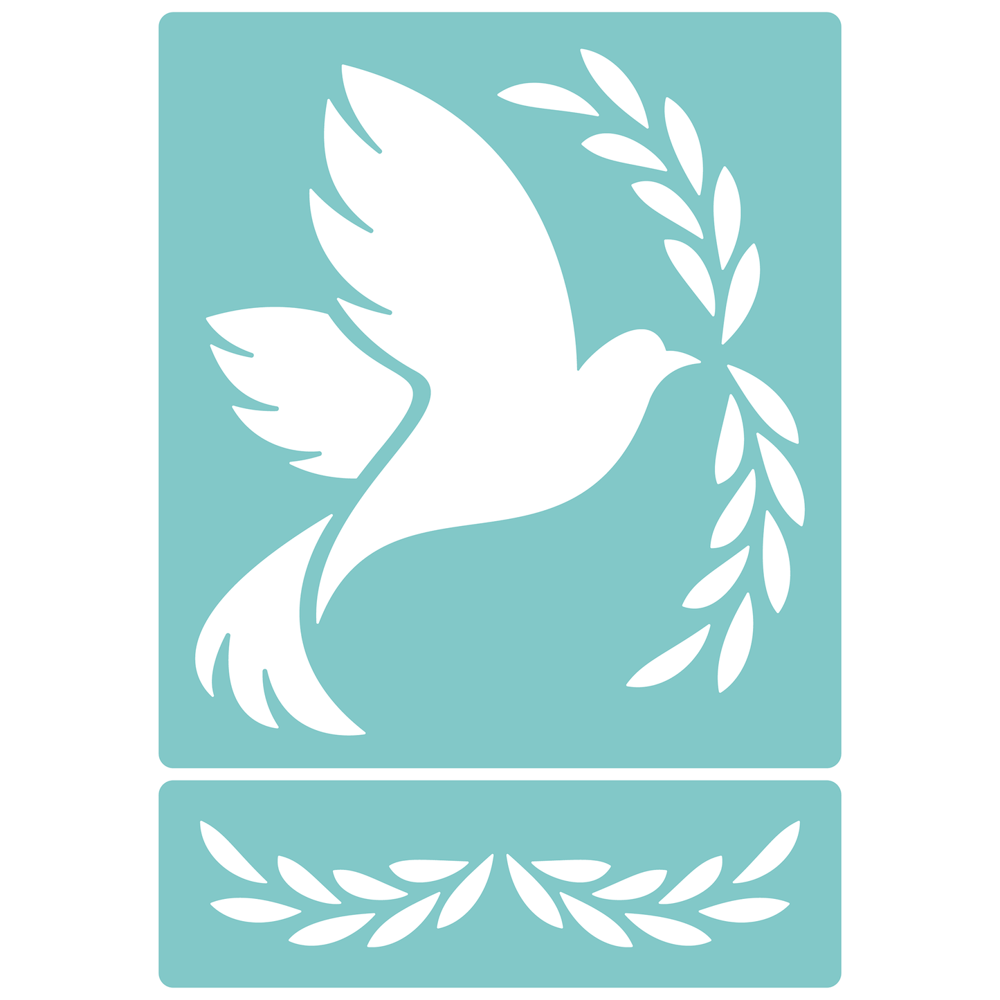 Reusable Stencil - Professional Quality - Dove & Olive Branch - Made in the UK - Low Adhesive - Blue Vinyl Material for Cardmaking, Canvas, Paper, Interior Decor, Layering