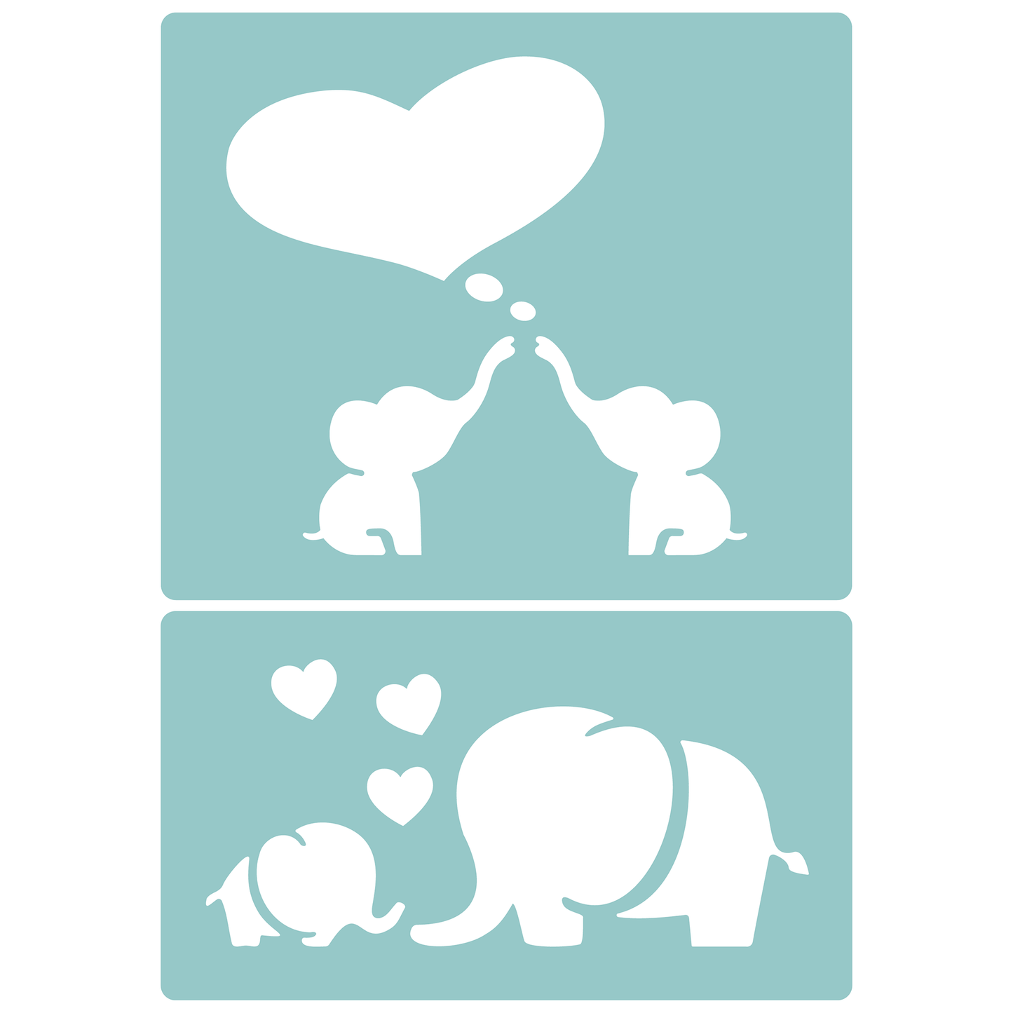 Reusable Stencil - Professional Quality - Elephants Never Forget - Made in the UK - Low Adhesive - Blue Vinyl Material for Cardmaking, Canvas, Paper, Interior Decor, Layering
