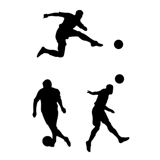 Reusable Stencil - Professional Quality - Football Silhouettes - Made in the UK - Food Safe Non Adhesive - White Laser Cut PET Material for Cakes, Cookies, Coffees, Serving Plates
