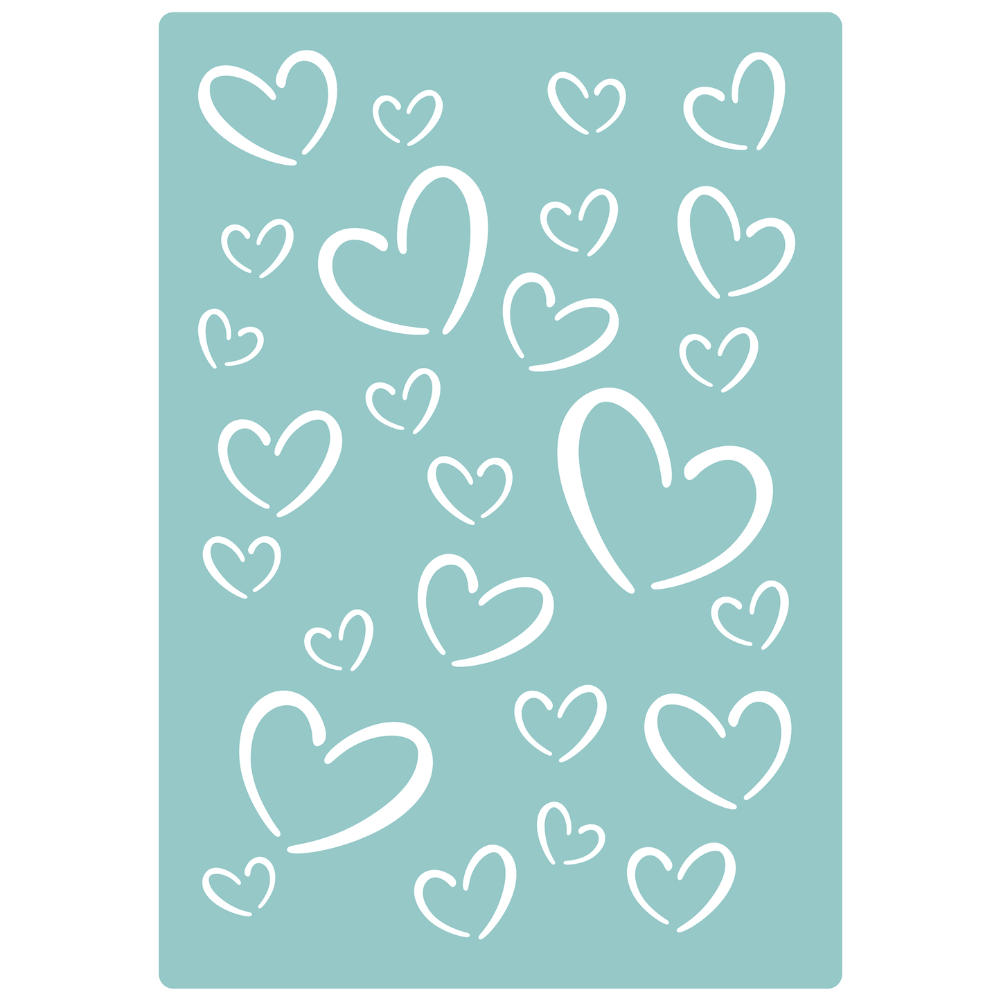 Reusable Stencil - Professional Quality - Heart Doodles - Made in the UK - Low Adhesive - Blue Vinyl Material for Cardmaking, Canvas, Paper, Interior Decor, Layering