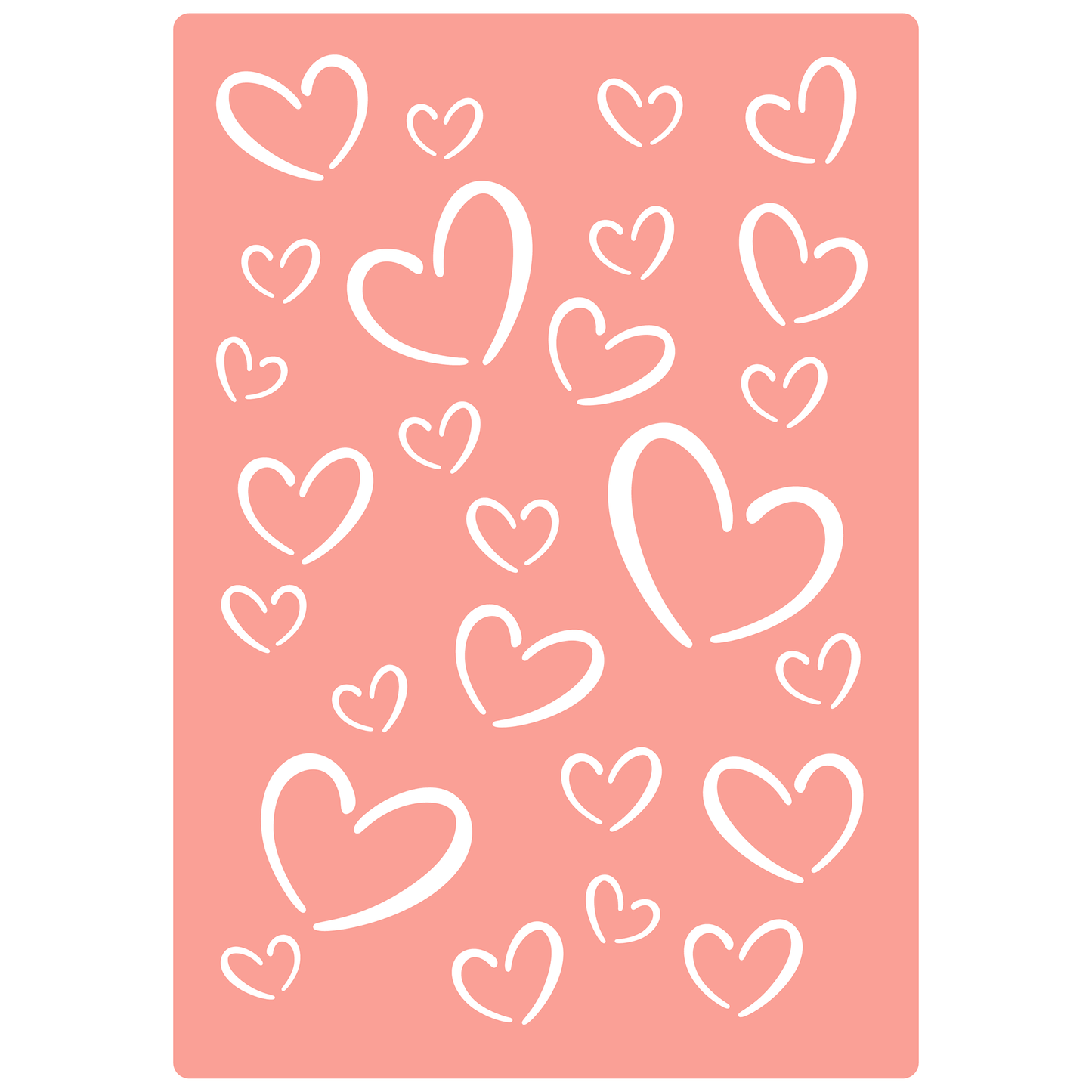 Reusable Stencil - Professional Quality - Heart Doodles - Made in the UK - High Adhesive - Pink Vinyl Material for Glass, Mirrors, Bottles, Tiles, Wood