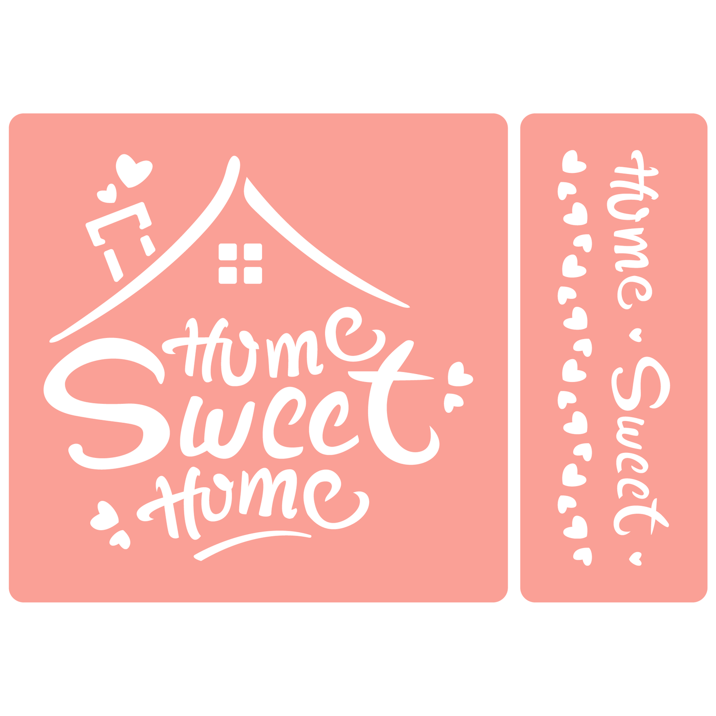 Reusable Stencil - Professional Quality - Home Sweet Home #5 - Made in the UK - High Adhesive - Pink Vinyl Material for Glass, Mirrors, Bottles, Tiles, Wood