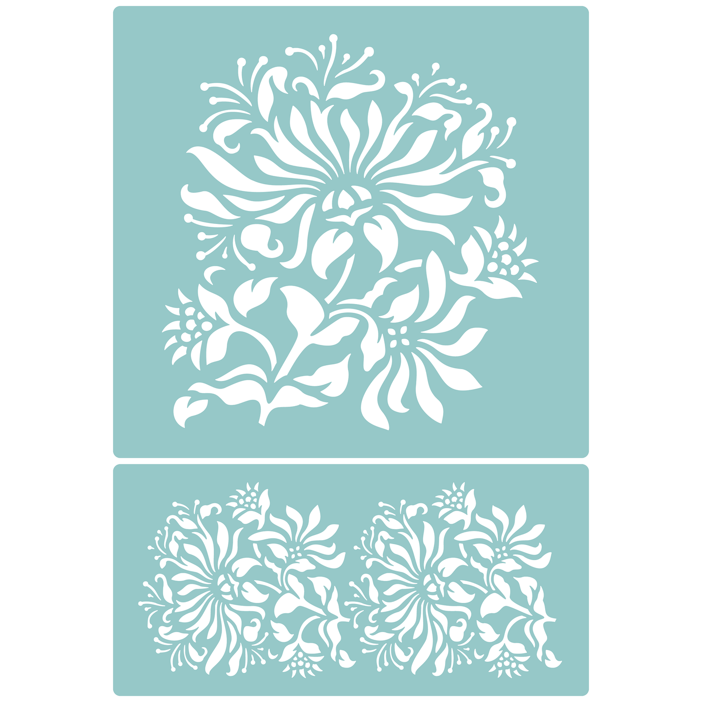 Reusable Stencil - Professional Quality - Honeysuckle Border - Made in the UK - Low Adhesive - Blue Vinyl Material for Cardmaking, Canvas, Paper, Interior Decor, Layering