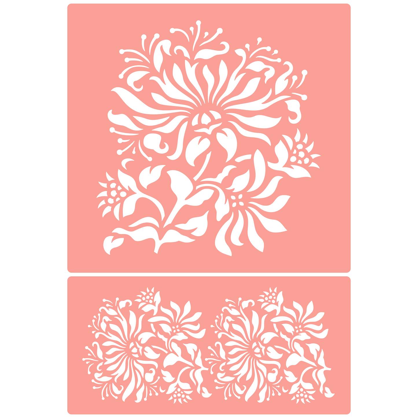 Reusable Stencil - Professional Quality - Honeysuckle Border - Made in the UK - High Adhesive - Pink Vinyl Material for Glass, Mirrors, Bottles, Tiles, Wood