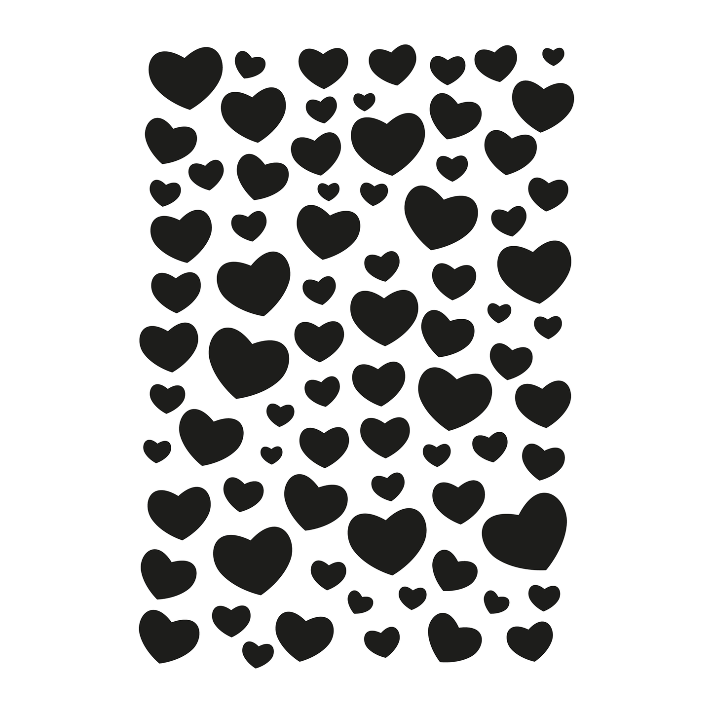 Reusable Stencil - Professional Quality - Just Love Hearts (seamless) - Made in the UK - High Adhesive - Pink Vinyl Material for Glass, Mirrors, Bottles, Tiles, Wood