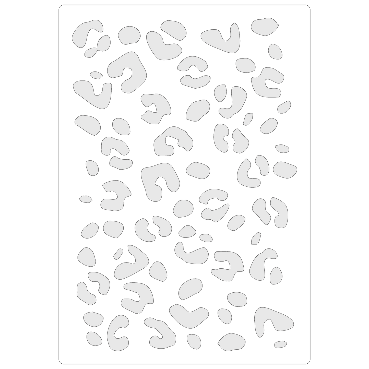 Reusable Stencil - Professional Quality - Large Leopard Print - Made in the UK - Food Safe Non Adhesive - White Laser Cut PET Material for Cakes, Cookies, Coffees, Serving Plates