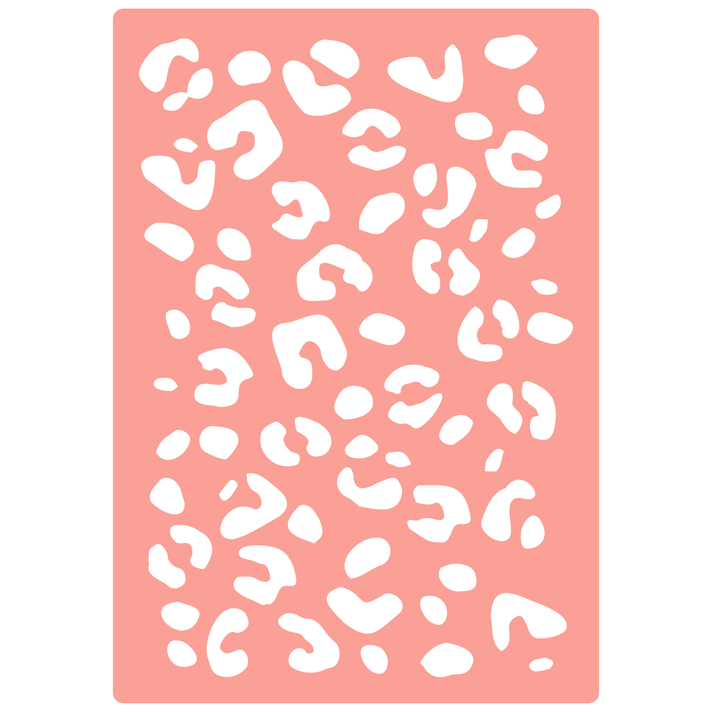 Reusable Stencil - Professional Quality - Large Leopard Print - Made in the UK - High Adhesive - Pink Vinyl Material for Glass, Mirrors, Bottles, Tiles, Wood