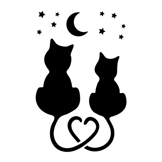 Reusable Stencil - Professional Quality - Love Cats #2 - Made in the UK - Food Safe Non Adhesive - White Laser Cut PET Material for Cakes, Cookies, Coffees, Serving Plates