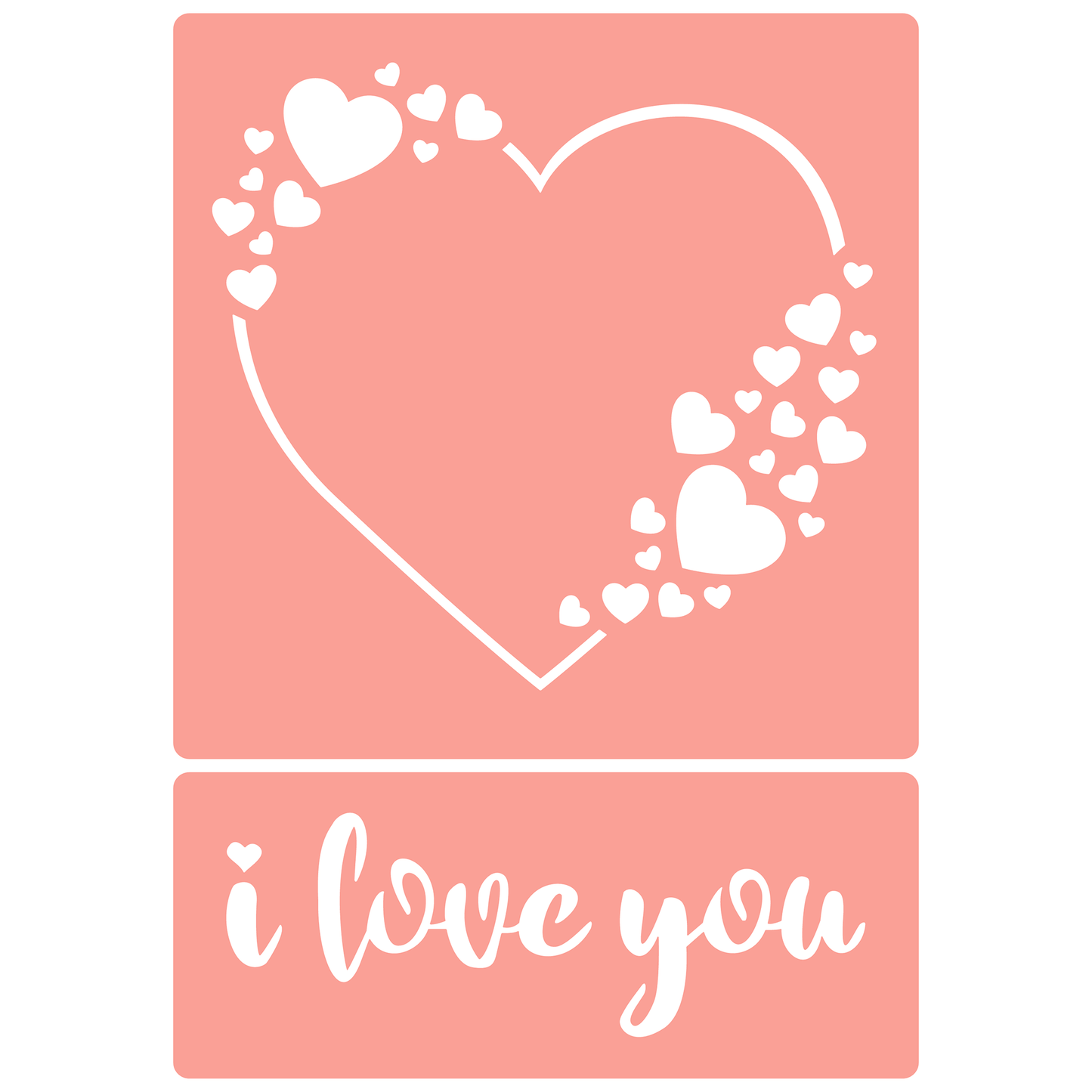 Reusable Stencil - Professional Quality - Love Heart Frame - Made in the UK - High Adhesive - Pink Vinyl Material for Glass, Mirrors, Bottles, Tiles, Wood