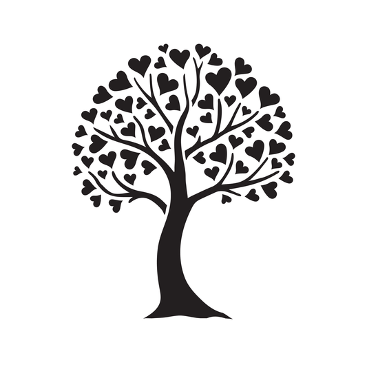 Reusable Stencil - Professional Quality - Love Tree - Made in the UK - Food Safe Non Adhesive - White Laser Cut PET Material for Cakes, Cookies, Coffees, Serving Plates