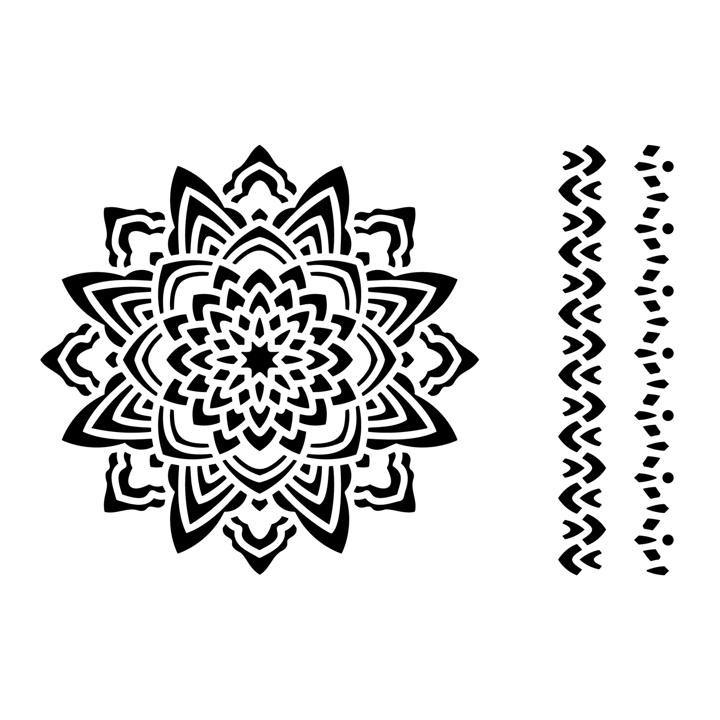 Reusable Stencil - Professional Quality - Mandala #1 - Made in the UK - Food Safe Non Adhesive - White Laser Cut PET Material for Cakes, Cookies, Coffees, Serving Plates