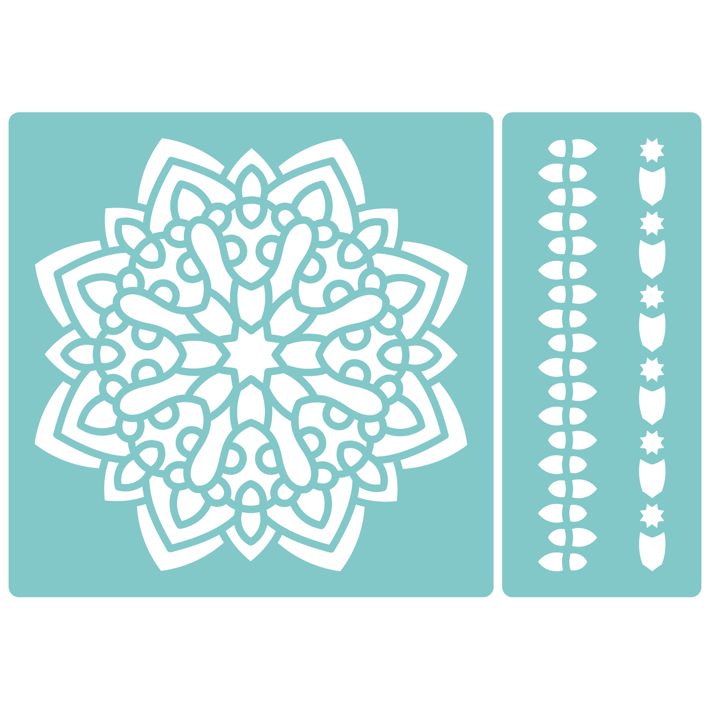 Reusable Stencil - Professional Quality - Mandala #3 - Made in the UK - Low Adhesive - Blue Vinyl Material for Cardmaking, Canvas, Paper, Interior Decor, Layering