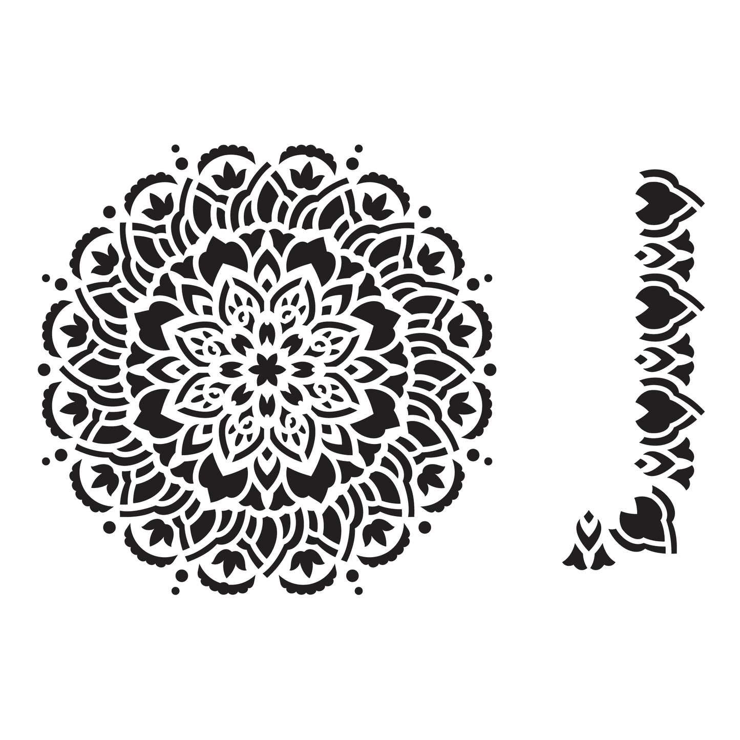 Reusable Stencil - Professional Quality - Mandala #5 - Made in the UK - High Adhesive - Pink Vinyl Material for Glass, Mirrors, Bottles, Tiles, Wood