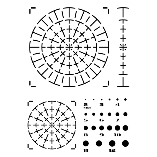 Reusable Stencil - Professional Quality - 150mm+90mm Mandala Dotting Template - Made in the UK - Food Safe Non Adhesive - White Laser Cut PET Material for Cakes, Cookies, Coffees, Serving Plates