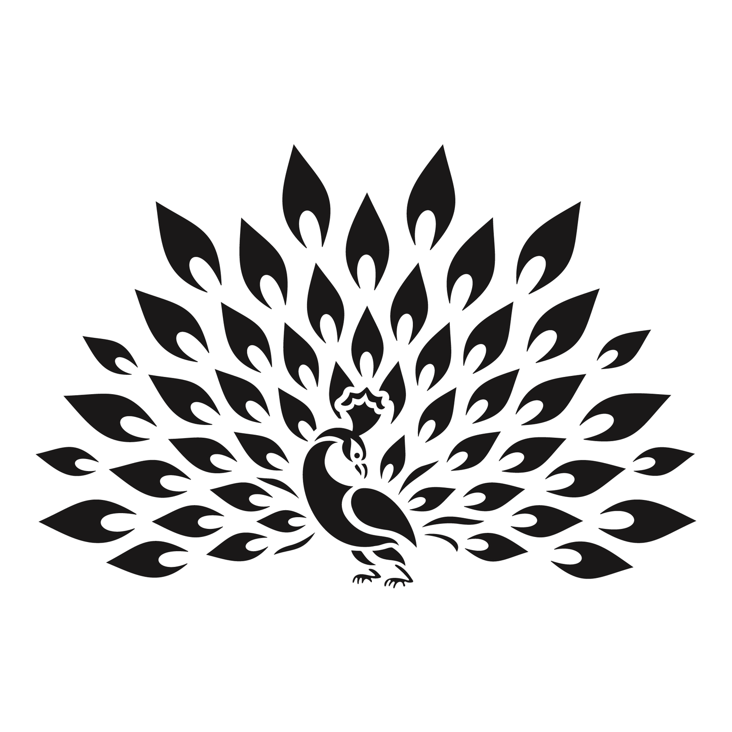 Reusable Stencil - Professional Quality - Proud Peacock - Made in the UK - High Adhesive - Pink Vinyl Material for Glass, Mirrors, Bottles, Tiles, Wood