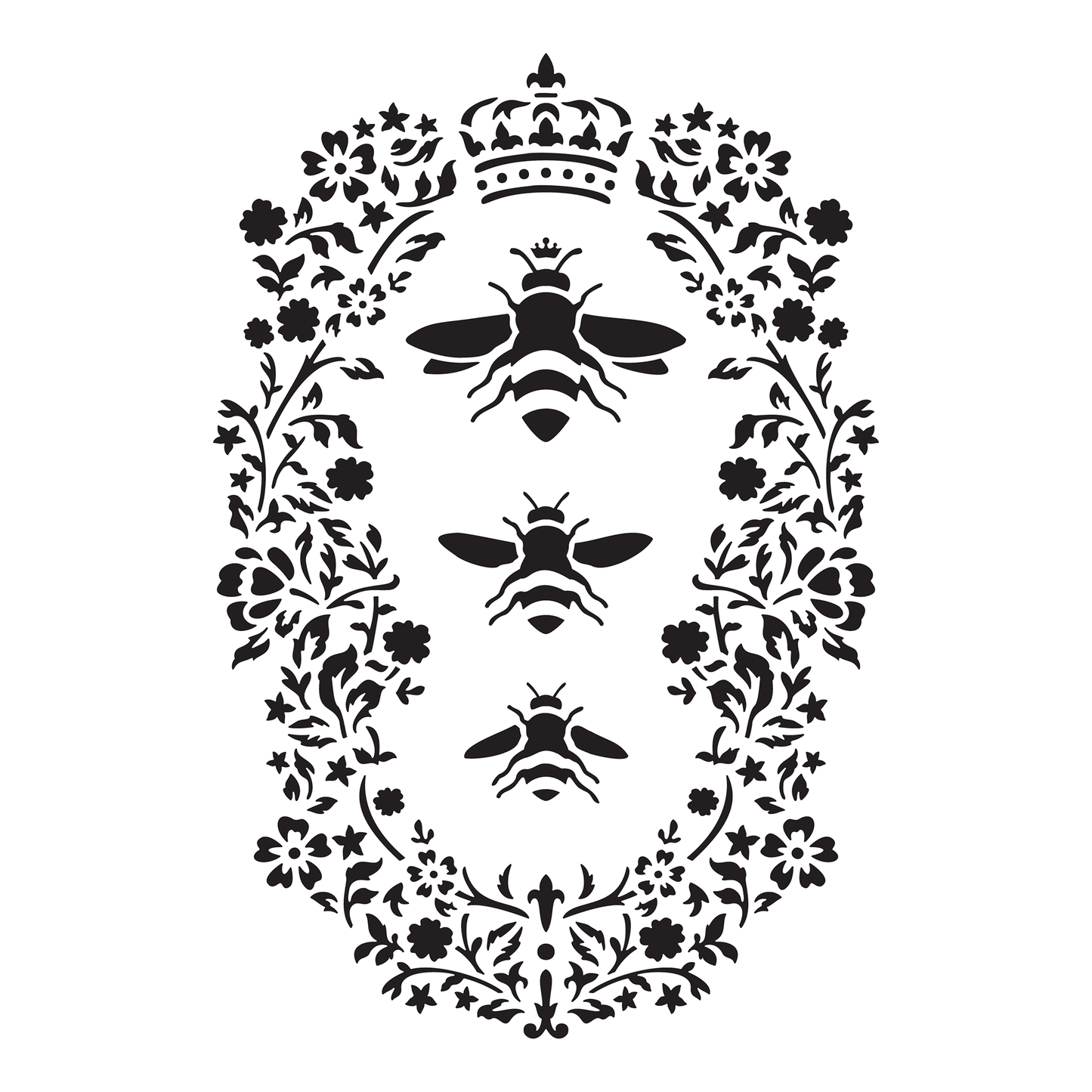 Reusable Stencil - Professional Quality - Queen Bee Motif - Made in the UK - High Adhesive - Pink Vinyl Material for Glass, Mirrors, Bottles, Tiles, Wood
