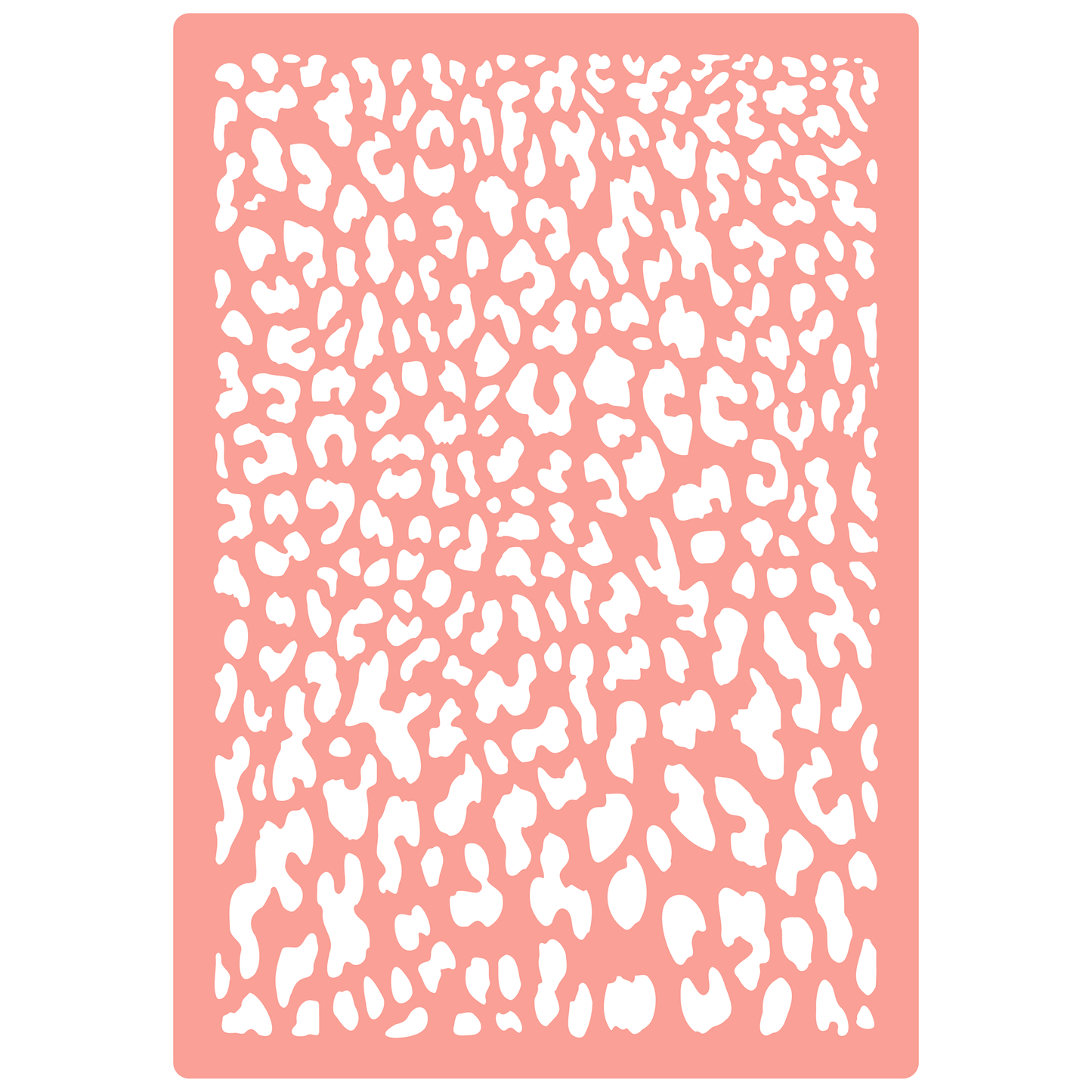 Reusable Stencil - Professional Quality - Realistic Leopard Print - Made in the UK - High Adhesive - Pink Vinyl Material for Glass, Mirrors, Bottles, Tiles, Wood
