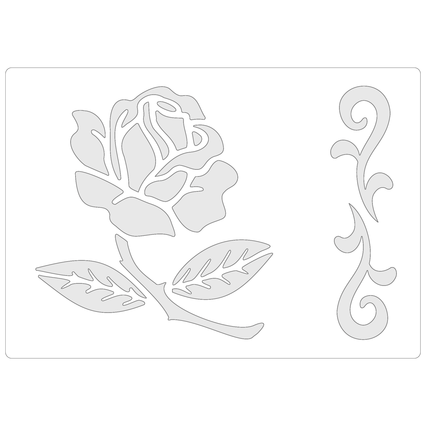 Reusable Stencil - Professional Quality - Rose Tile - Made in the UK - Food Safe Non Adhesive - White Laser Cut PET Material for Cakes, Cookies, Coffees, Serving Plates