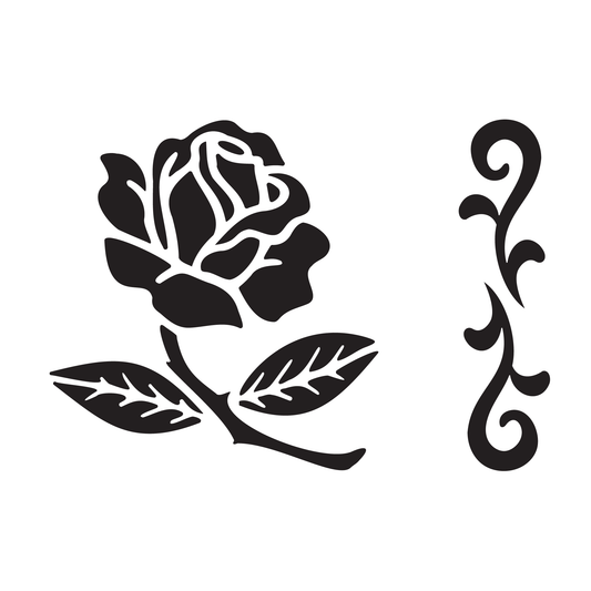 Reusable Stencil - Professional Quality - Rose Tile - Made in the UK - High Adhesive - Pink Vinyl Material for Glass, Mirrors, Bottles, Tiles, Wood