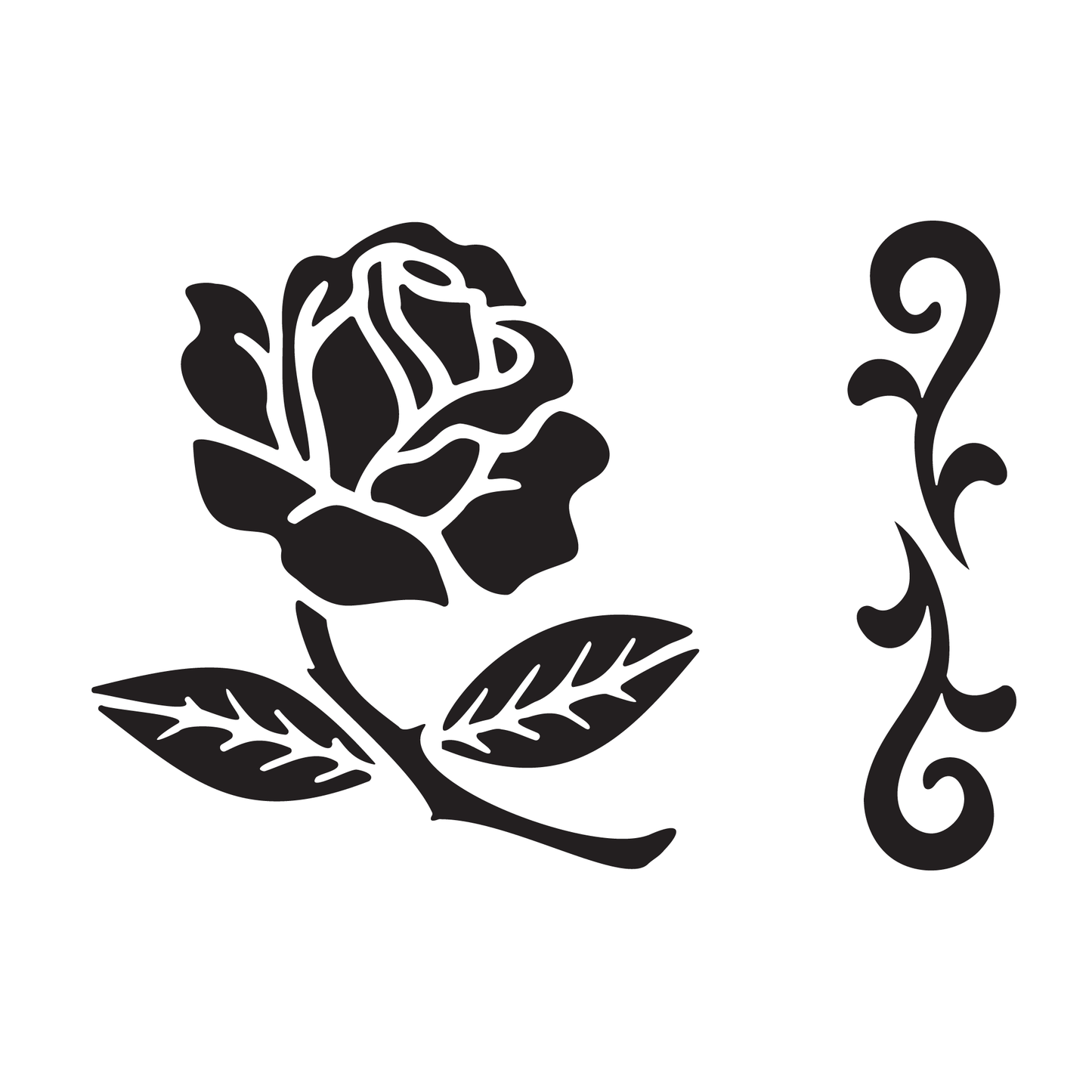 Reusable Stencil - Professional Quality - Rose Tile - Made in the UK - Food Safe Non Adhesive - White Laser Cut PET Material for Cakes, Cookies, Coffees, Serving Plates