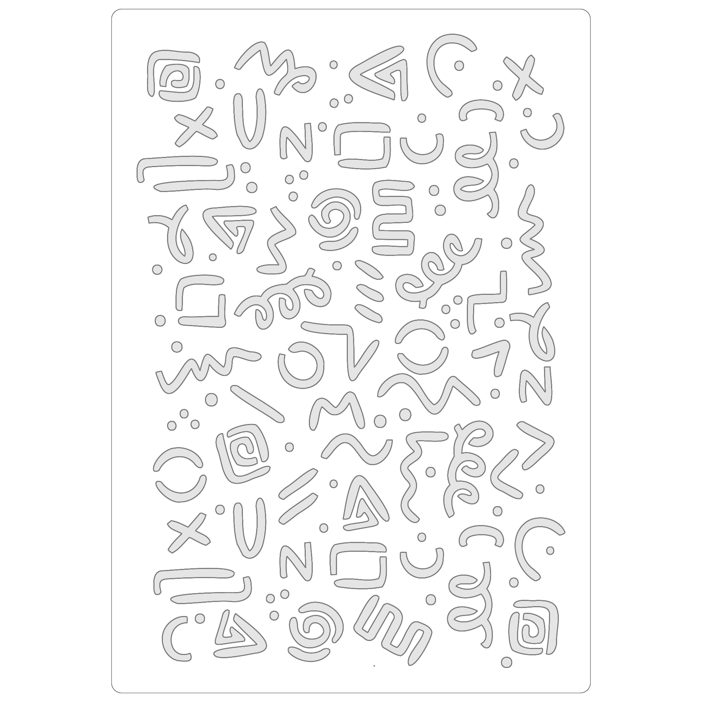 Reusable Stencil - Professional Quality - Seamless Party Squiggles - Made in the UK - Food Safe Non Adhesive - White Laser Cut PET Material for Cakes, Cookies, Coffees, Serving Plates
