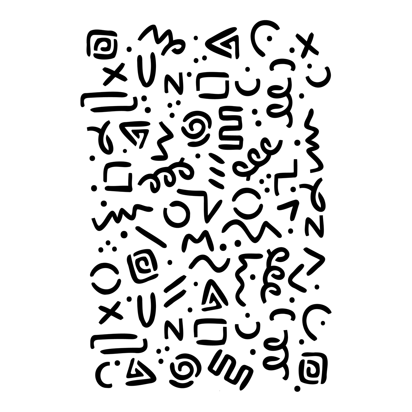 Reusable Stencil - Professional Quality - Seamless Party Squiggles - Made in the UK - High Adhesive - Pink Vinyl Material for Glass, Mirrors, Bottles, Tiles, Wood