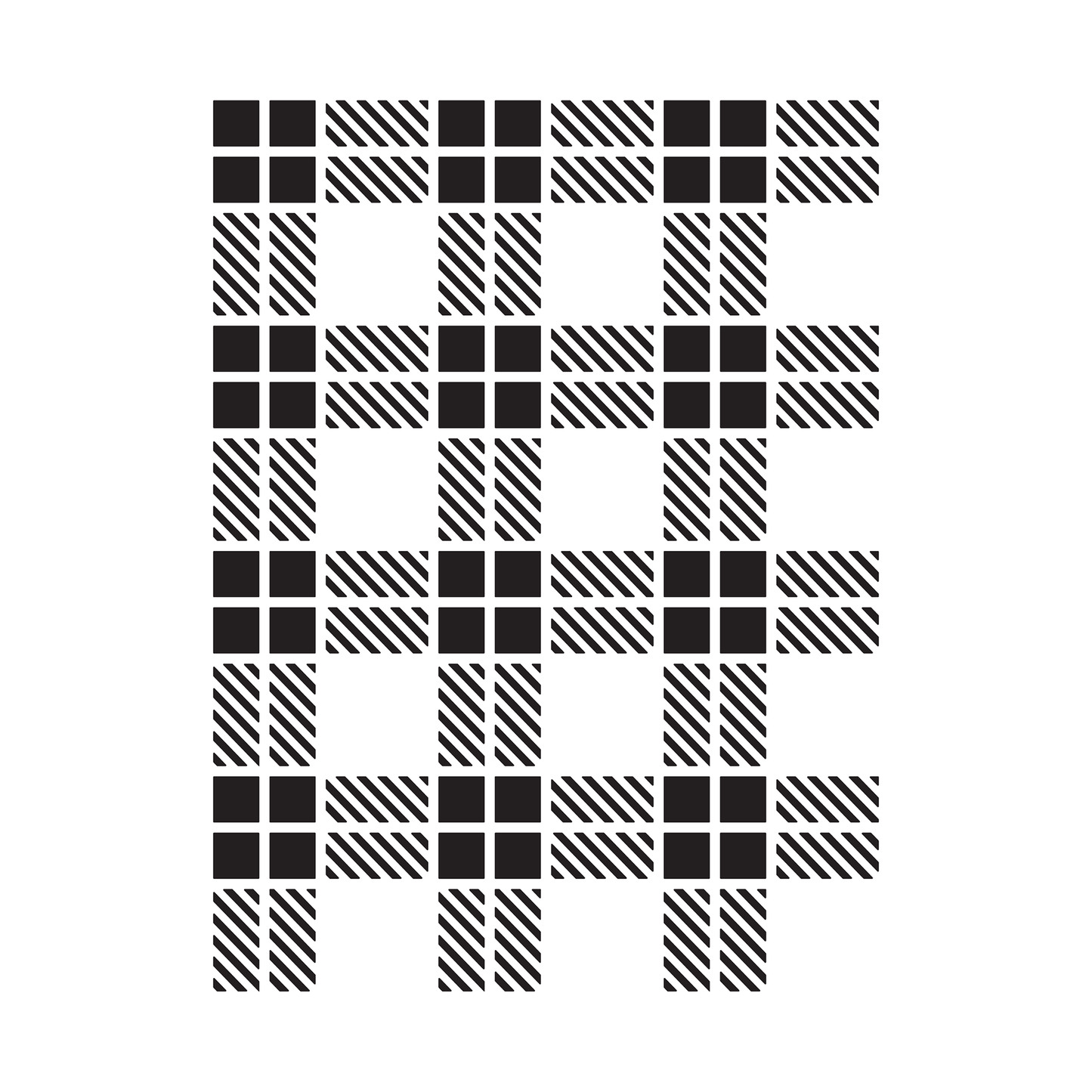 Reusable Stencil - Professional Quality - Simple Tartan - Made in the UK - High Adhesive - Pink Vinyl Material for Glass, Mirrors, Bottles, Tiles, Wood