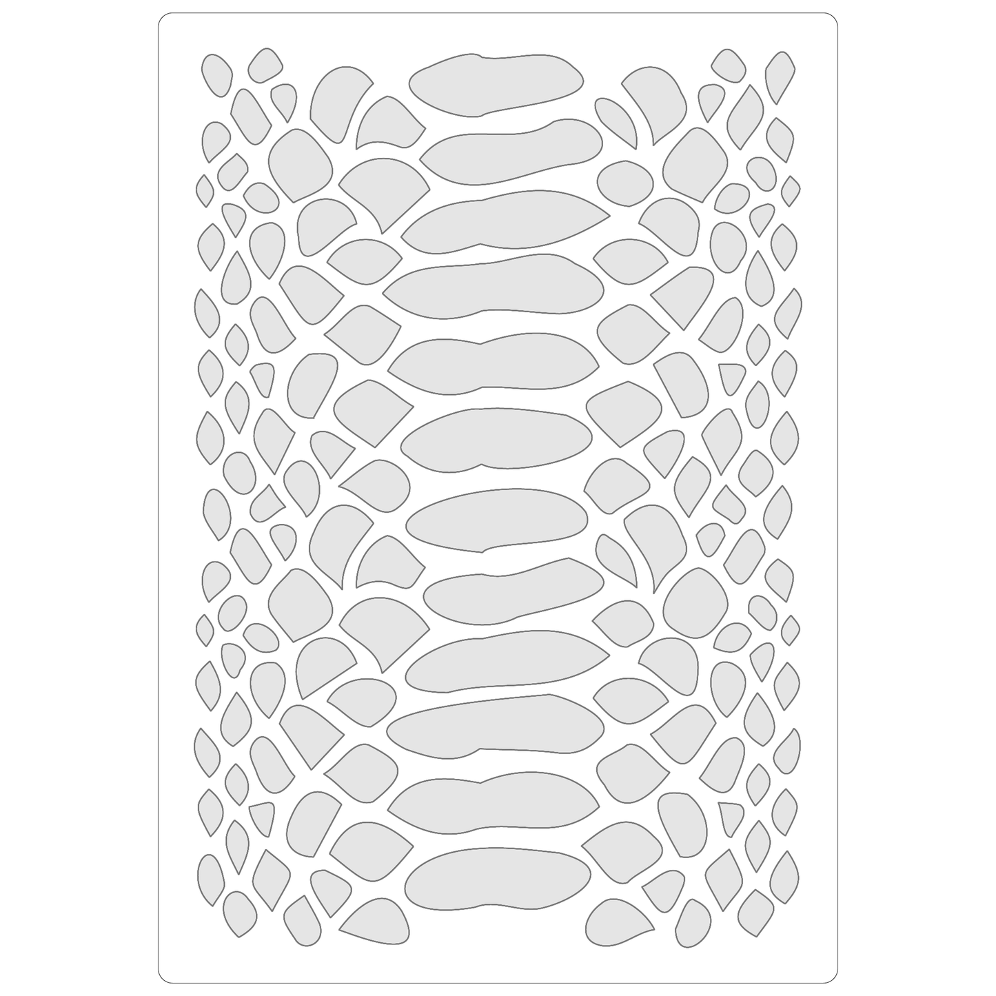 Reusable Stencil - Professional Quality - Snake Skin (seamless) - Made in the UK - Food Safe Non Adhesive - White Laser Cut PET Material for Cakes, Cookies, Coffees, Serving Plates