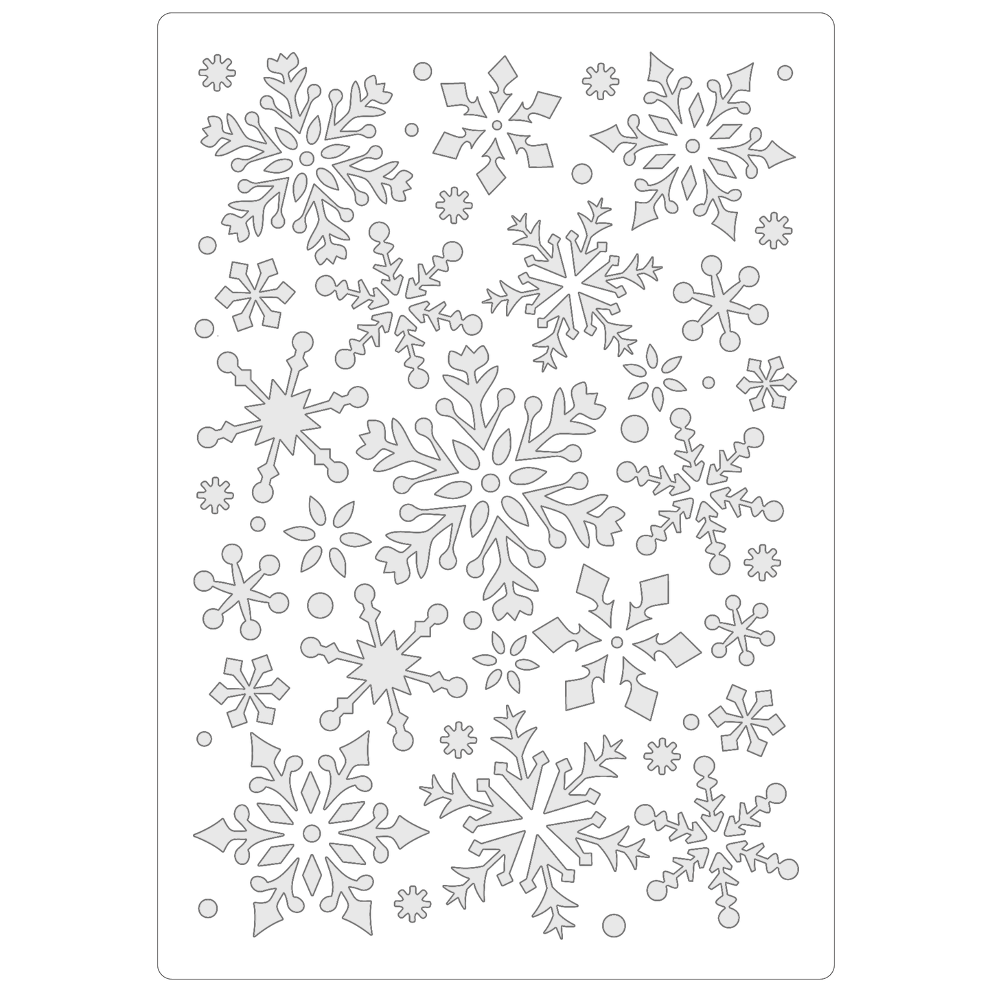 Reusable Stencil - Professional Quality - Snowflake Background (seamless) - Made in the UK - Food Safe Non Adhesive - White Laser Cut PET Material for Cakes, Cookies, Coffees, Serving Plates