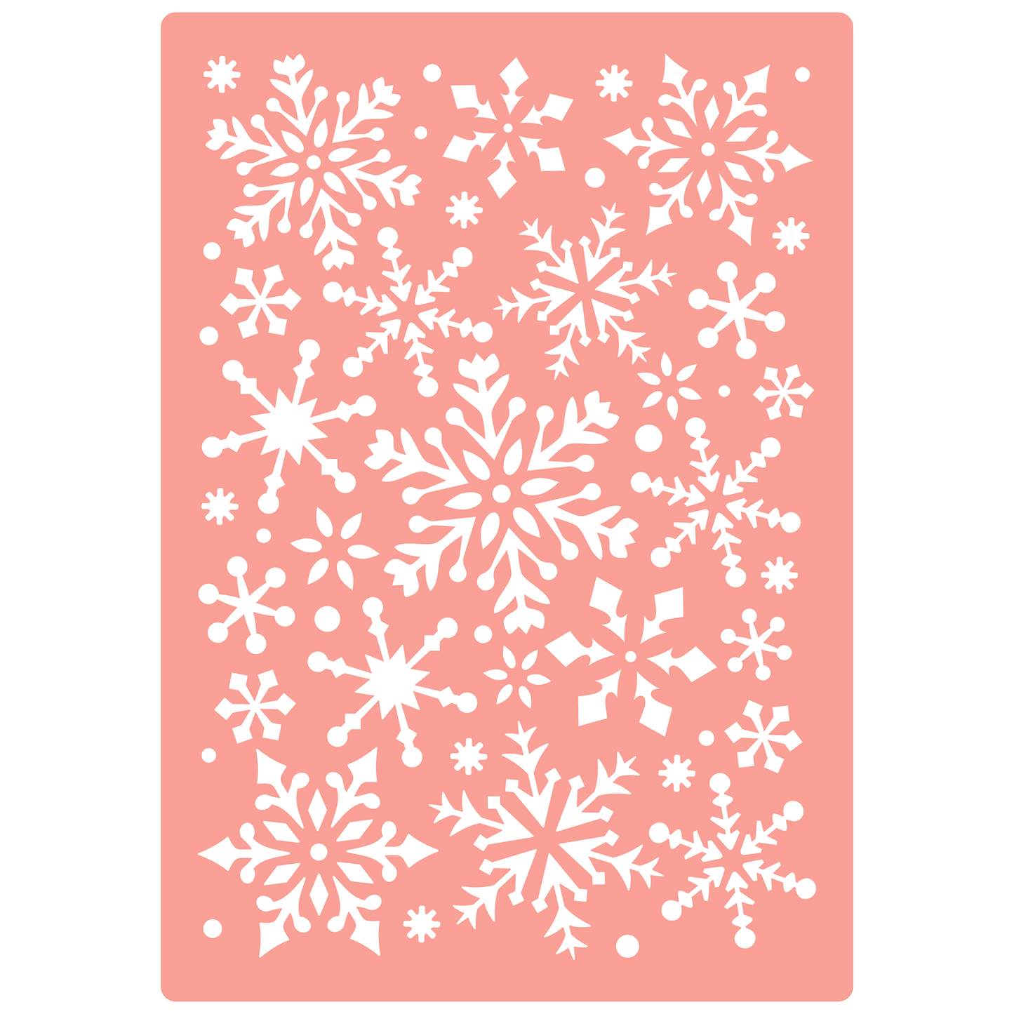 Reusable Stencil - Professional Quality - Snowflake Background (seamless) - Made in the UK - High Adhesive - Pink Vinyl Material for Glass, Mirrors, Bottles, Tiles, Wood