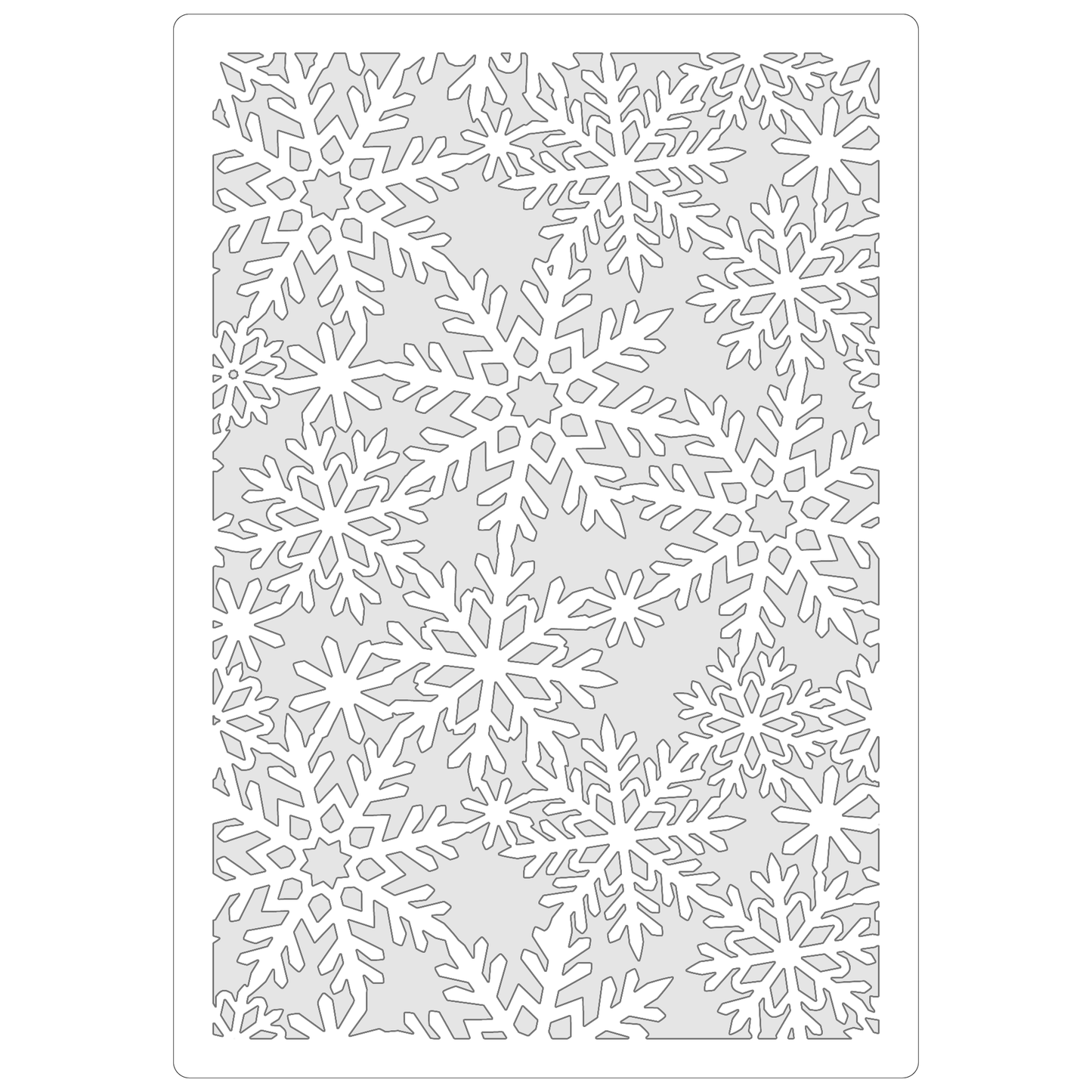 Reusable Stencil - Professional Quality - Snowflake Reverse Background - Made in the UK - Food Safe Non Adhesive - White Laser Cut PET Material for Cakes, Cookies, Coffees, Serving Plates
