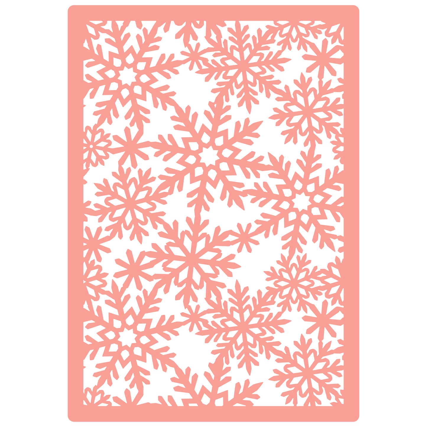 Reusable Stencil - Professional Quality - Snowflake Reverse Background - Made in the UK - High Adhesive - Pink Vinyl Material for Glass, Mirrors, Bottles, Tiles, Wood