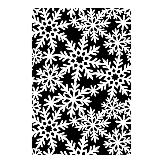 Reusable Stencil - Professional Quality - Snowflake Reverse Background - Made in the UK - High Adhesive - Pink Vinyl Material for Glass, Mirrors, Bottles, Tiles, Wood