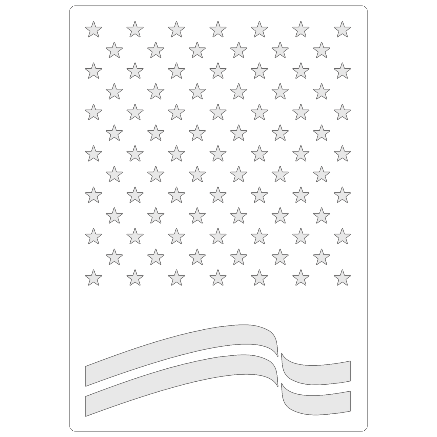 Reusable Stencil - Professional Quality - Stars n Stripes - Made in the UK - Food Safe Non Adhesive - White Laser Cut PET Material for Cakes, Cookies, Coffees, Serving Plates