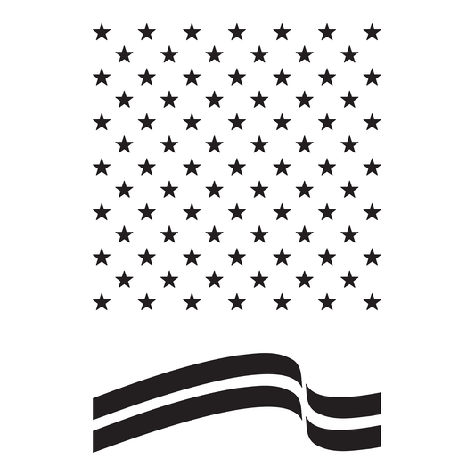 Reusable Stencil - Professional Quality - Stars n Stripes - Made in the UK - Food Safe Non Adhesive - White Laser Cut PET Material for Cakes, Cookies, Coffees, Serving Plates