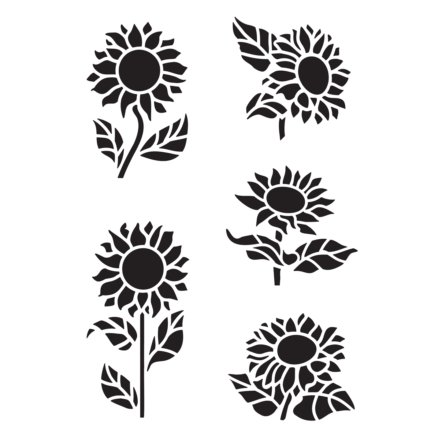 Reusable Stencil - Professional Quality - Sunflower Motif Collection - Made in the UK - High Adhesive - Pink Vinyl Material for Glass, Mirrors, Bottles, Tiles, Wood
