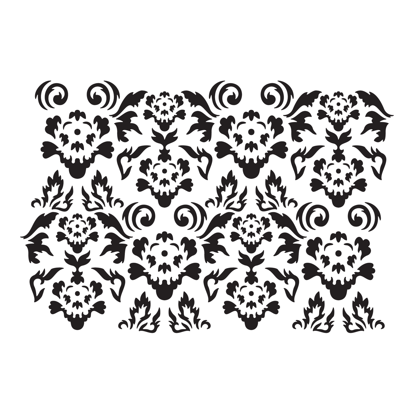 Reusable Stencil - Professional Quality - Vintage Flower Background - Made in the UK - High Adhesive - Pink Vinyl Material for Glass, Mirrors, Bottles, Tiles, Wood
